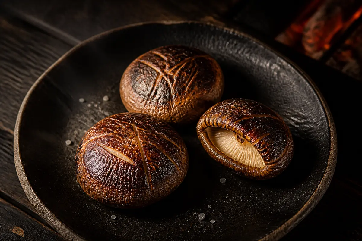 炭火で焼いた原木椎茸