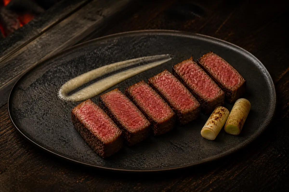 黒毛和牛の炭火焼き